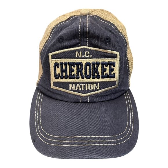 Dimco Apparel Cherokee Nation NC Trucker Hat Tan Mesh Snapback Baseball Cap - Picture 1 of 7